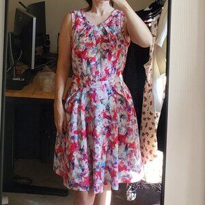 McGinn Rainbow Tie Dye Cutout Sleeveless Mini Dress Size 10